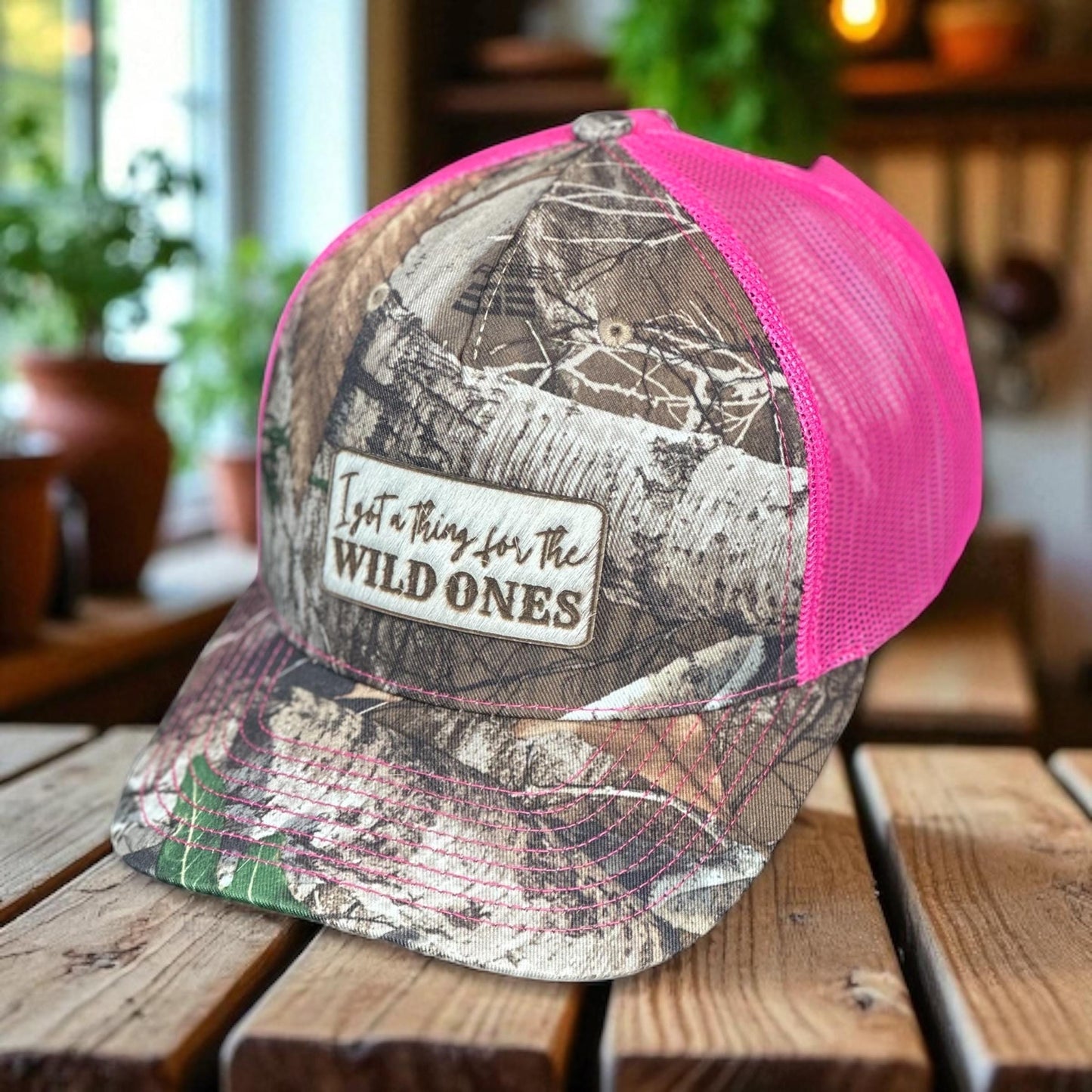 RealTree Edge camo and neon pink “I Got A Thing For The Wild Ones” Richardson 112 PFP hat