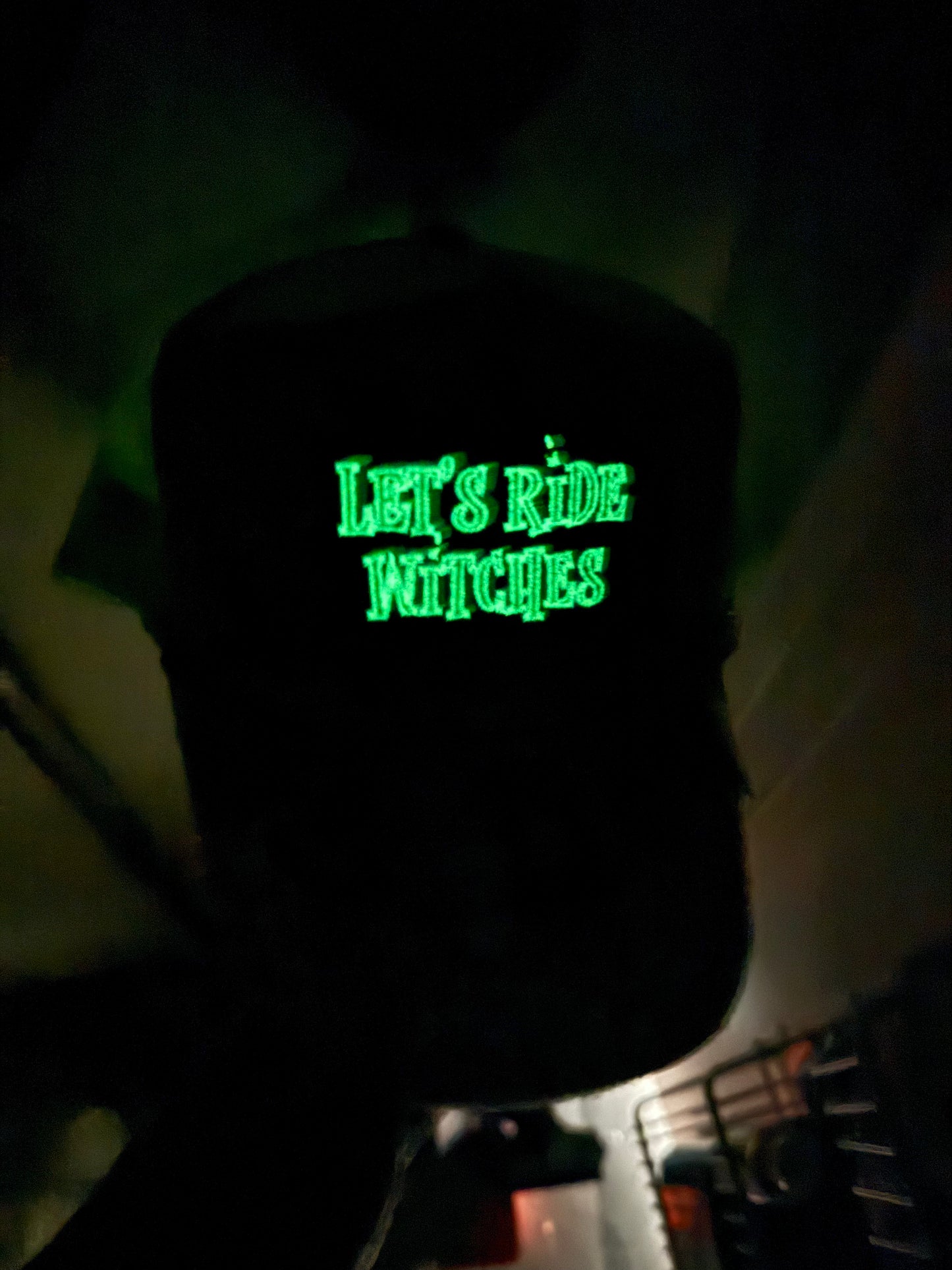 ✨ Let’s Ride Witches Glow-in-the-Dark Hat Patch | Hand-Painted, Glitter, Foil & Distressed | One-of-a-Kind Witchy Halloween Hat