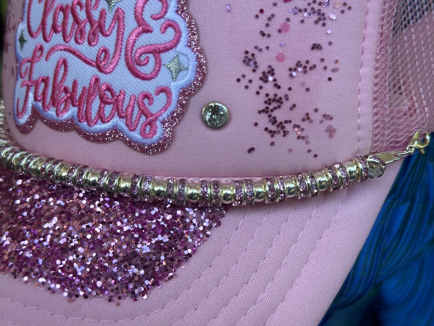 Pink And White Classy & Fabulous Trucker Hat.